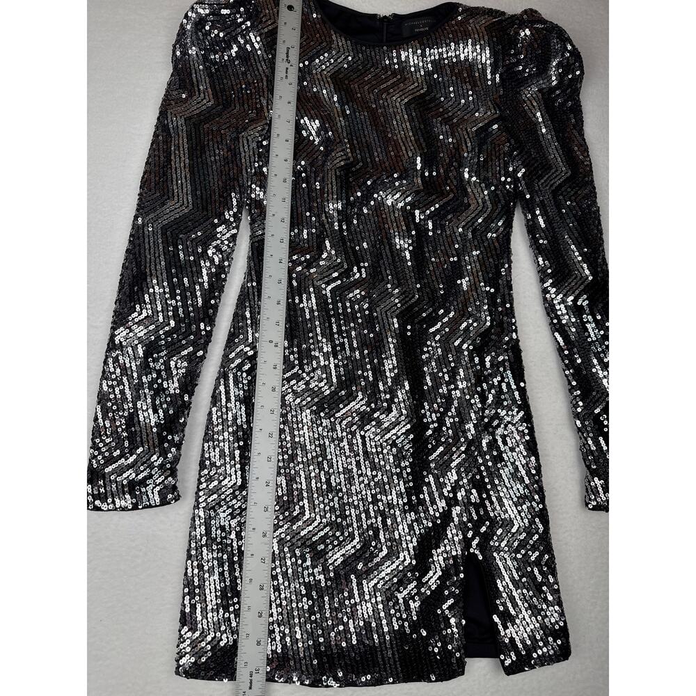 Revolve X Michael Costello Leanne sequin mini dress size S silver black - Picture 7 of 11